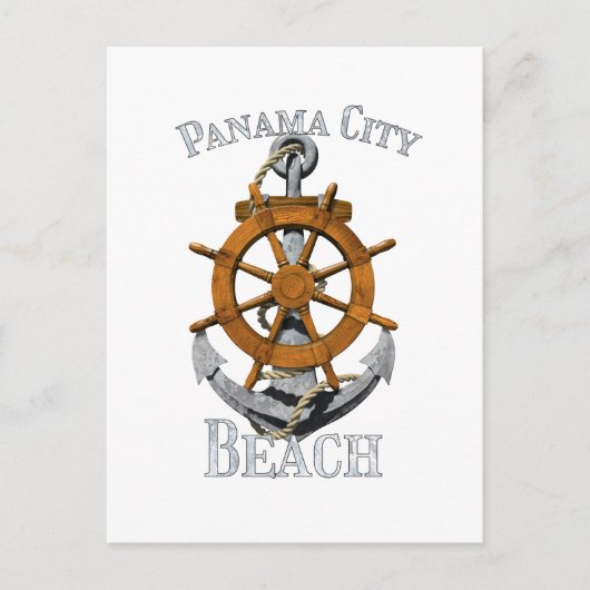 Panama City Beach Florida Vacation Nautical Anchor Briefkaart (Voorkant)