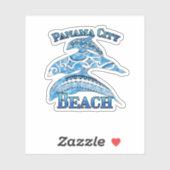 Panama City Beach Florida Vacation Tribal Dolphins Sticker (Vel)