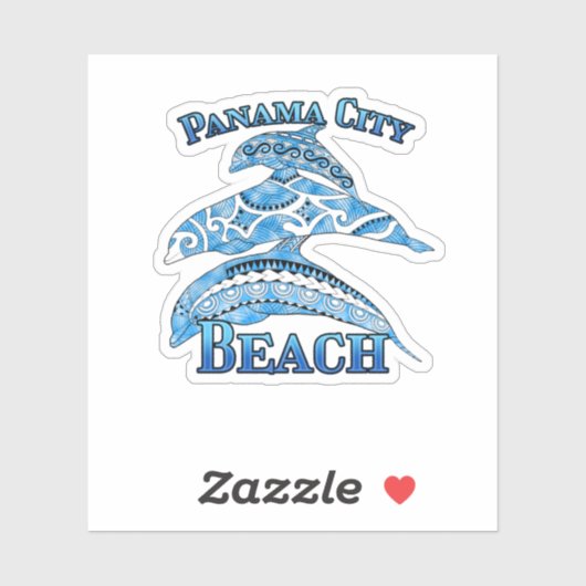 Panama City Beach Florida Vacation Tribal Dolphins Sticker (Vel)
