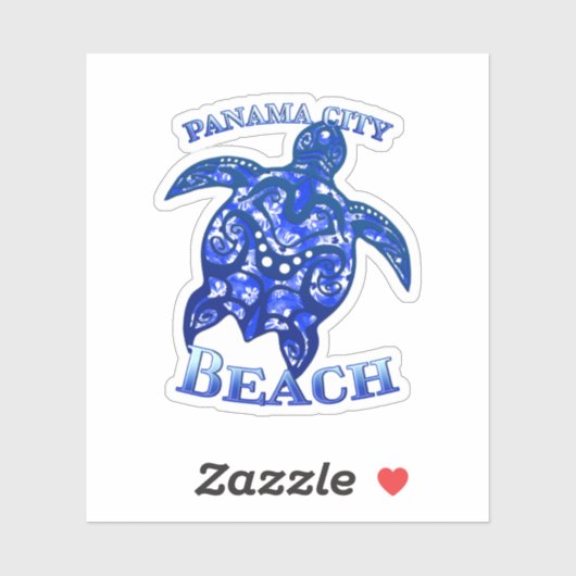 Panama City Beach Florida Vacation Tribal Turtle Sticker (Vel)