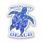 Panama City Beach Florida Vacation Tribal Turtle Sticker (Voorkant)