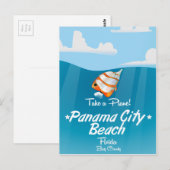 Panama City Beach Florida vintage reisposter. Briefkaart (Voorkant / Achterkant)