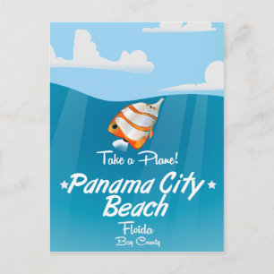 Panama City Beach Florida vintage reisposter. Briefkaart