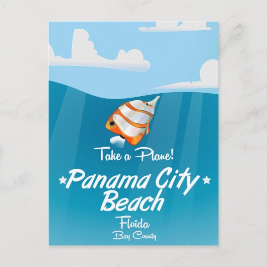 Panama City Beach Florida vintage reisposter. Briefkaart (Voorkant)