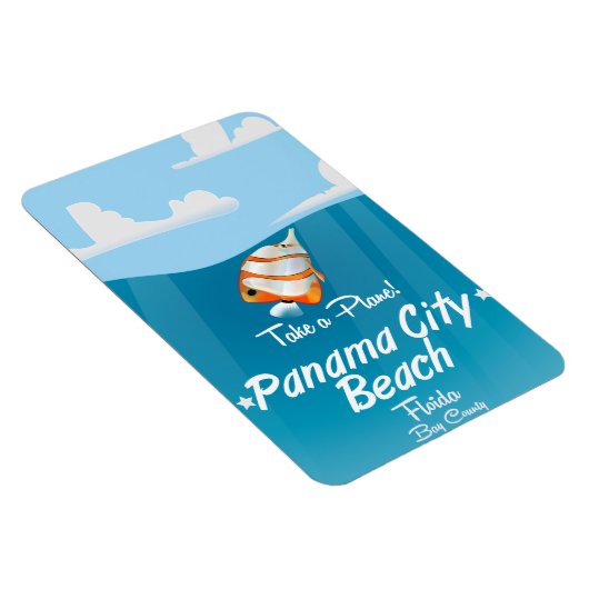 Panama City Beach Florida vintage reisposter. Magneet (Rechterzijde)