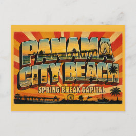 Panama City Beach Florida Voorjaarsvakantie Hoofds Briefkaart