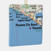 Panama City Beach Map Keramisch Ornament (Rechts)