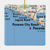 Panama City Beach Map Keramisch Ornament (Achterkant)