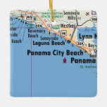 Panama City Beach Map Keramisch Ornament<br><div class="desc">Panama City Beach Florida kerstversiering gemaakt met een  kaart.</div>