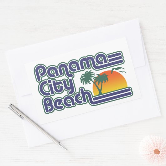 Panama City Beach Rechthoekige Sticker (Envelop)