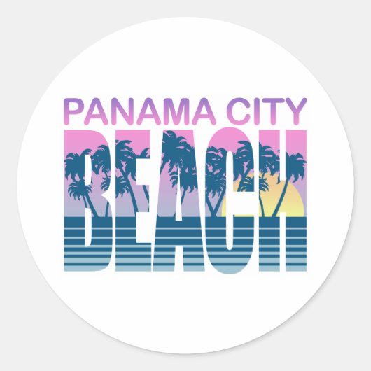 Panama City Beach Ronde Sticker (Voorkant)