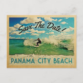 Panama City Beach Save the Date Surfing Aankondigingskaart (Voorkant)