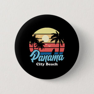Panama City Beach Surfer Surfen Souvenir Retro Ronde Button 5,7 Cm