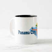 Panama City Beach. Tweekleurige Koffiemok (Voorkant links)