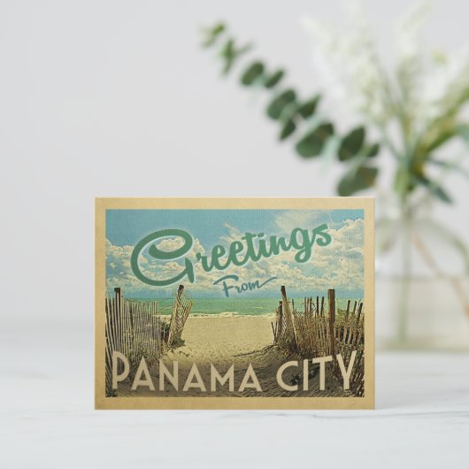 Panama City Beach Vintage Travel Briefkaart (Staand voorkant)