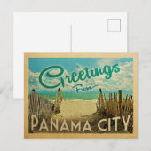 Panama City Beach Vintage Travel Briefkaart (Voorkant / Achterkant)