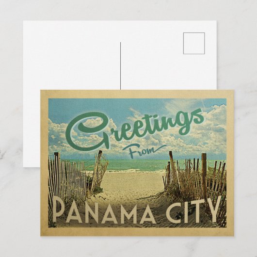 Panama City Beach Vintage Travel Briefkaart (Voorkant / Achterkant)