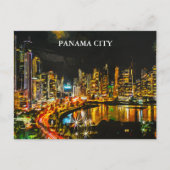 Panama City bij nacht Panorama Uitzicht schilderij Briefkaart (Voorkant)
