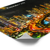 Panama City by Night Waterverf skyline schilderij Poster (Hoek)