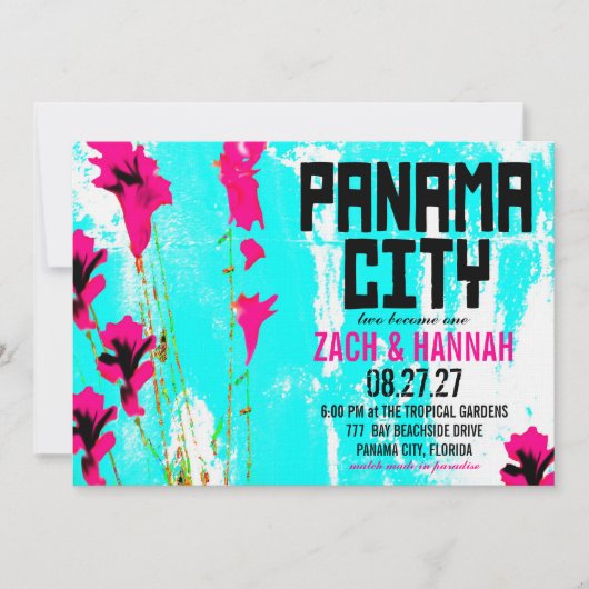 PANAMA CITY DESTINATION INVITATION KAART (Voorkant)