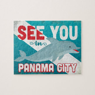 Panama City Dolphin - Retro Vintage Travel Legpuzzel