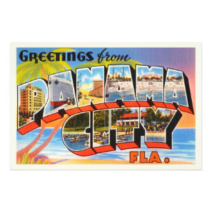 Panama City Florida FL Old Vintage Travel Souvenir Foto Afdruk