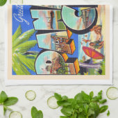 Panama City Florida  groot Briefkaart Theedoek (Gevouwen)