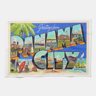 Panama City Florida  groot Briefkaart Theedoek