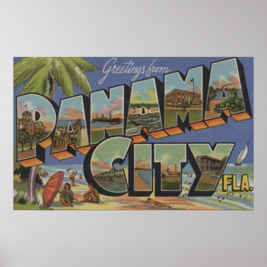 Panama City, Florida - Grote Letter-scènes Poster (Voorkant)