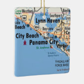 Panama City Florida Map Keramisch Ornament (Rechts)