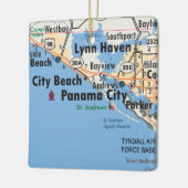 Panama City Florida Map Keramisch Ornament (Links)
