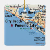Panama City Florida Map Keramisch Ornament (Achterkant)