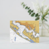 Panama City Florida Nautical Harbor Chart briefkaa Briefkaart (Staand voorkant)