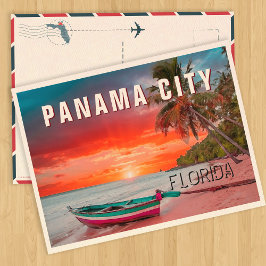 Panama City Florida Palm Beach Vintage jaren 50 Briefkaart