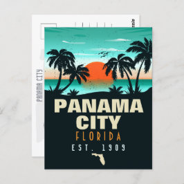 Panama City Florida Retro Sunset Souvenirs 60s Briefkaart