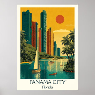 Panama City Florida Strand Skyline Art Poster