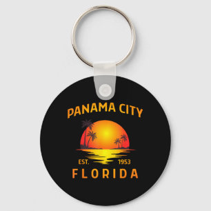 Panama City Florida Strand Vintage Zonsondergang T Sleutelhanger