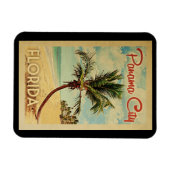 Panama City Palm Tree Vintage Travel Magneet (Horizontaal)