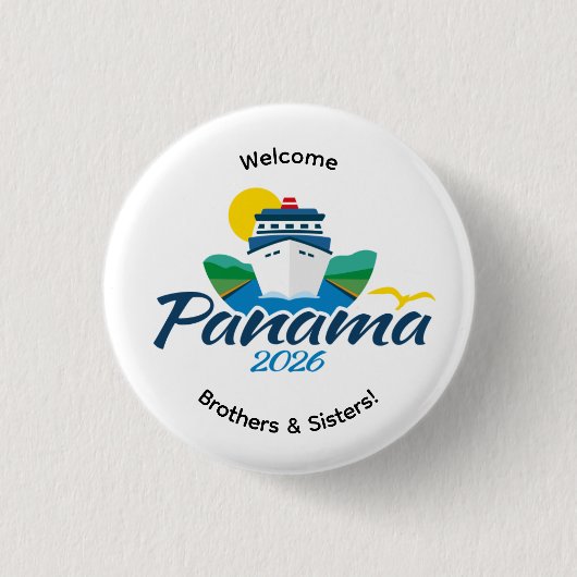 Panama City Panama 2026 International Convention Ronde Button 3,2 Cm (Voorkant)
