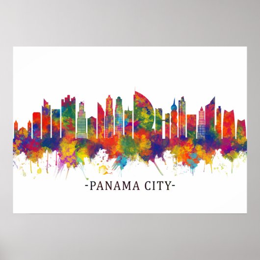 Panama City Panama Skyline Poster (Voorkant)