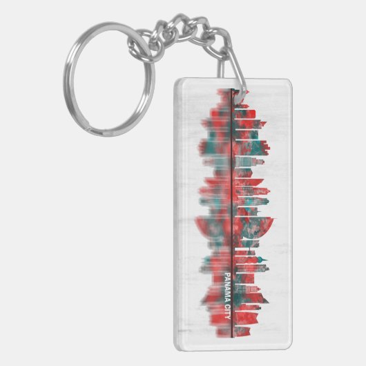 Panama City Panama Skyline Sleutelhanger (Voorkant Links)