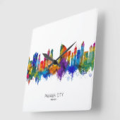 Panama City Panama Skyline Vierkante Klok (Hoek)