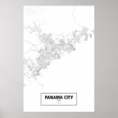 Panama City, Panama (zwart op wit) Poster (Voorkant)
