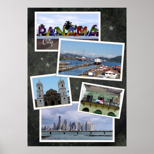 Panama City Photo Collage Poster (Voorkant)