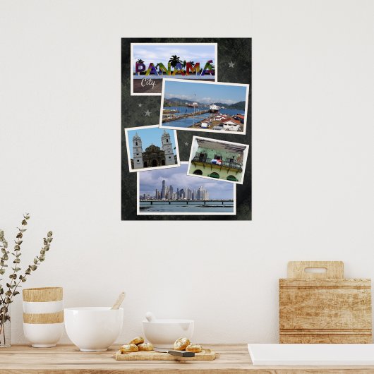 Panama City Photo Collage Poster (Keuken)