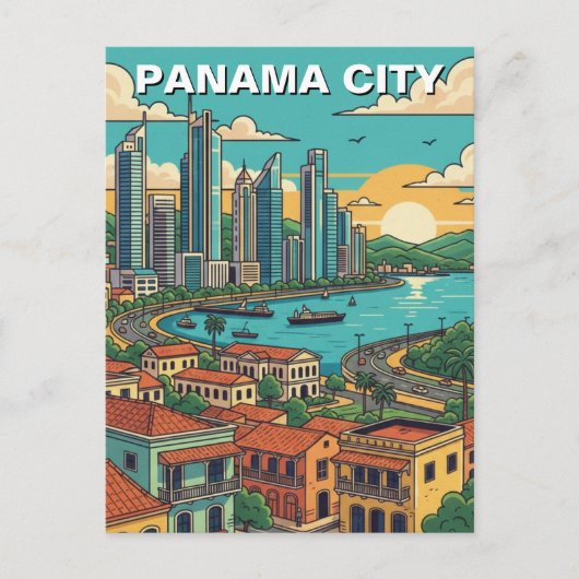Panama City Reizen Briefkaart (Voorkant)