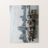 Panama City Skyline met Vissende vaten Legpuzzel (Verticaal)