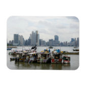 Panama City Skyline met Vissende vaten Magneet (Horizontaal)