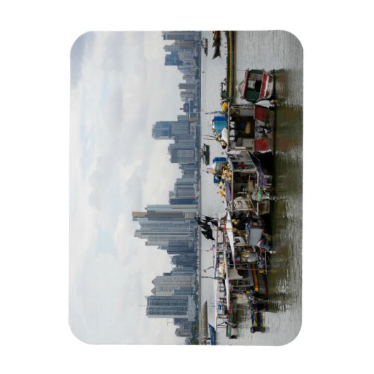 Panama City Skyline met Vissende vaten Magneet (Verticaal)