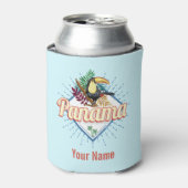 Panama City Toucan Retro Palm Trees  Blikjeskoeler (Blikje Voorkant)